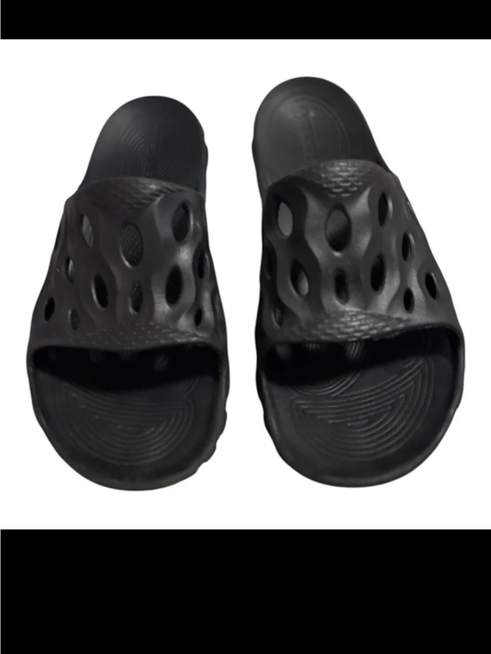 Merrell Hydro Slide Sandals Men’s Size 7.5 Women’s Size 9 Black Slide Sandals - Picture 3 of 9